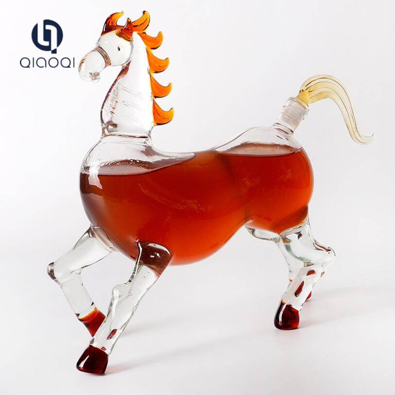 Hot Sale Craft Gift Animal Horse Shaped Glass Decanter Wine Bottle