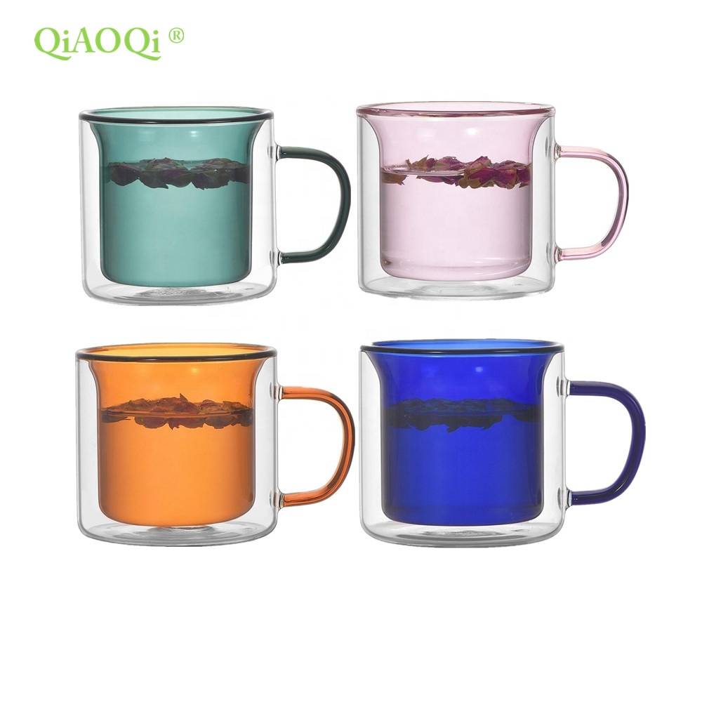 Special Design for Glass Coffee Cups With Lids - custom Transparent personalized double wall glass tea water drinks cup – Qiaoqi