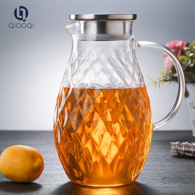 New Style Glass Water Pitcher Turkish Jug Hot/Cold Stainless Steel Water Jug  Crystal Cups Kettle for Home Lemonade Flower Tea - AliExpress