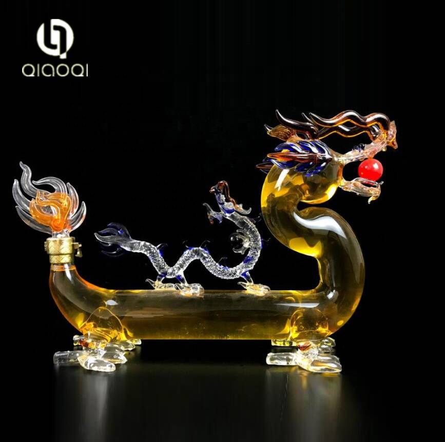 Factory supplied Minute Sand Timer - QiAOQi 1000ml Dragon shape craft glass wine bottle – Qiaoqi