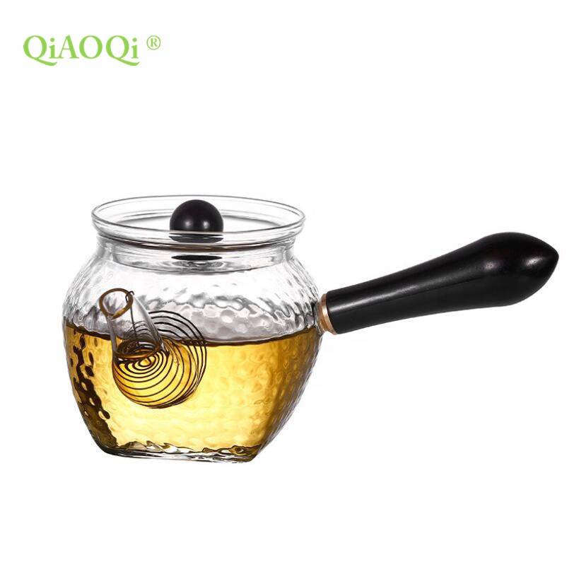 Wholesale Discount Black Drinking Glasses - Wholesale 210ml 7oz heat resistant glass tea pot tea maker manufacturer – Qiaoqi