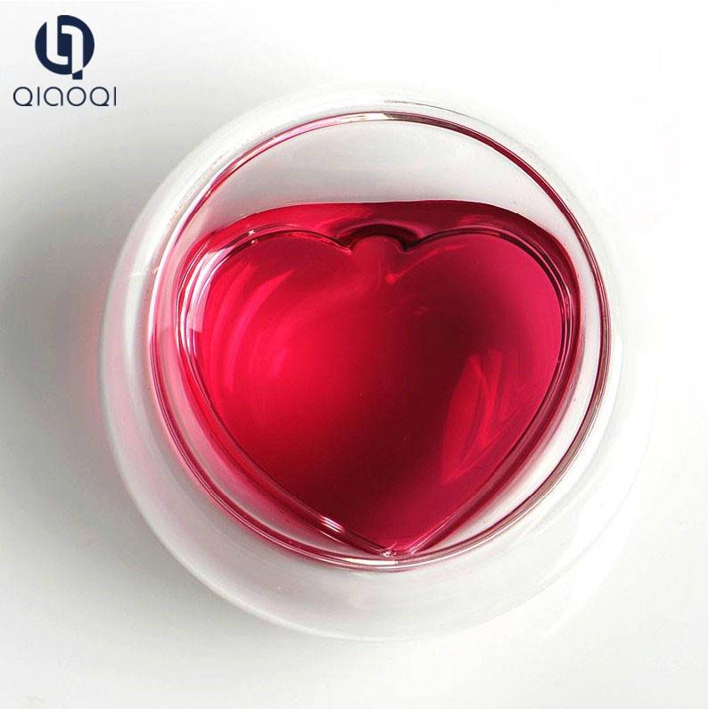 Heart shaped heat resistant Glass Cup