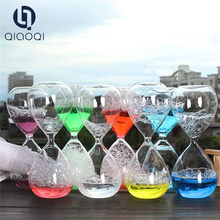 2018 wholesale price Turkish Coffee Pot Glass - 2014 Hot Sale Liquid Timer Bubble Hourglass With Bubble – Qiaoqi