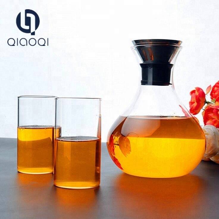 High Borosilicate Handmade Home Promotion 1000ml Glass Cold Water Fruit Juice Pot Crafe Jug