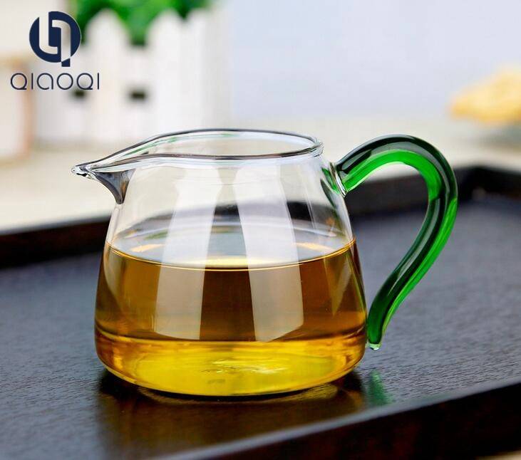 Wholesale Dealers of Wine Glasses - Clear Glass Tea Sharing Pitcher 300ml Glass Justic Cup with Color Handle – Qiaoqi