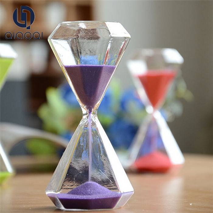 Diamond shape colorful sand hourglass timer
