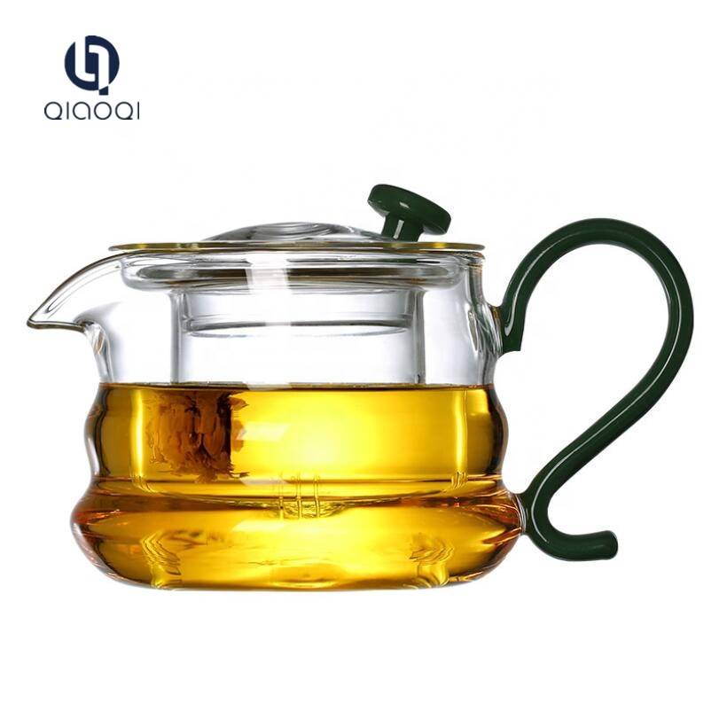 QIAOQI 500ml Borosilicate glass teapot heat resistant pyrex glass teapot