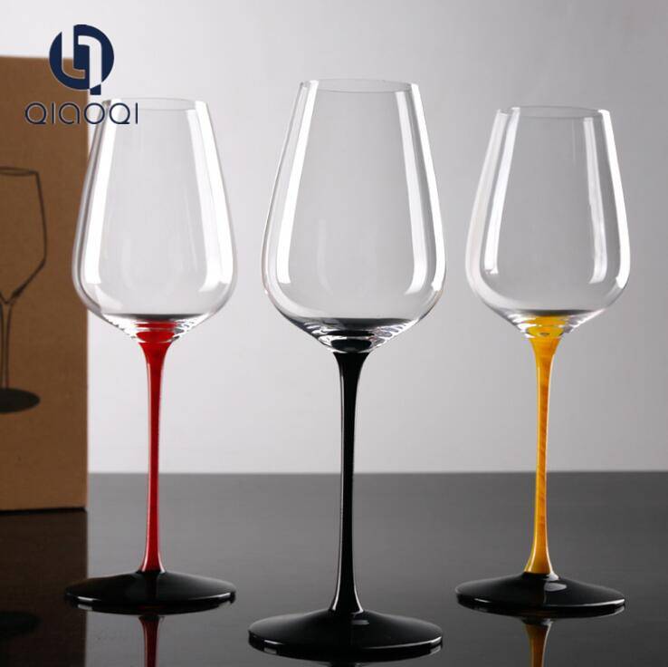 Custom LOGO Red stem Goblet wine glasses for winery