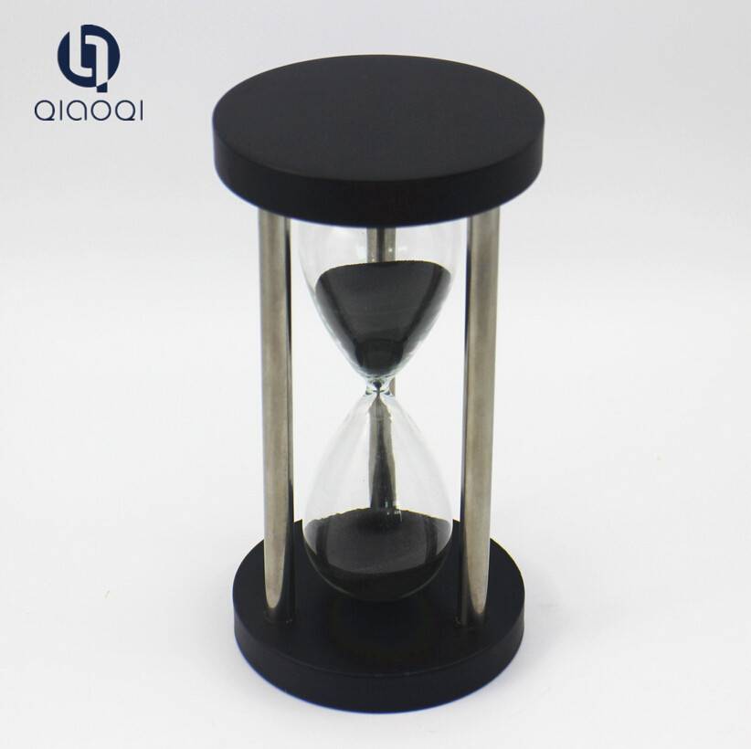 Best Price for Unique Hourglass Sand Timer - 20mins metal pillars wood bases sand glass – Qiaoqi