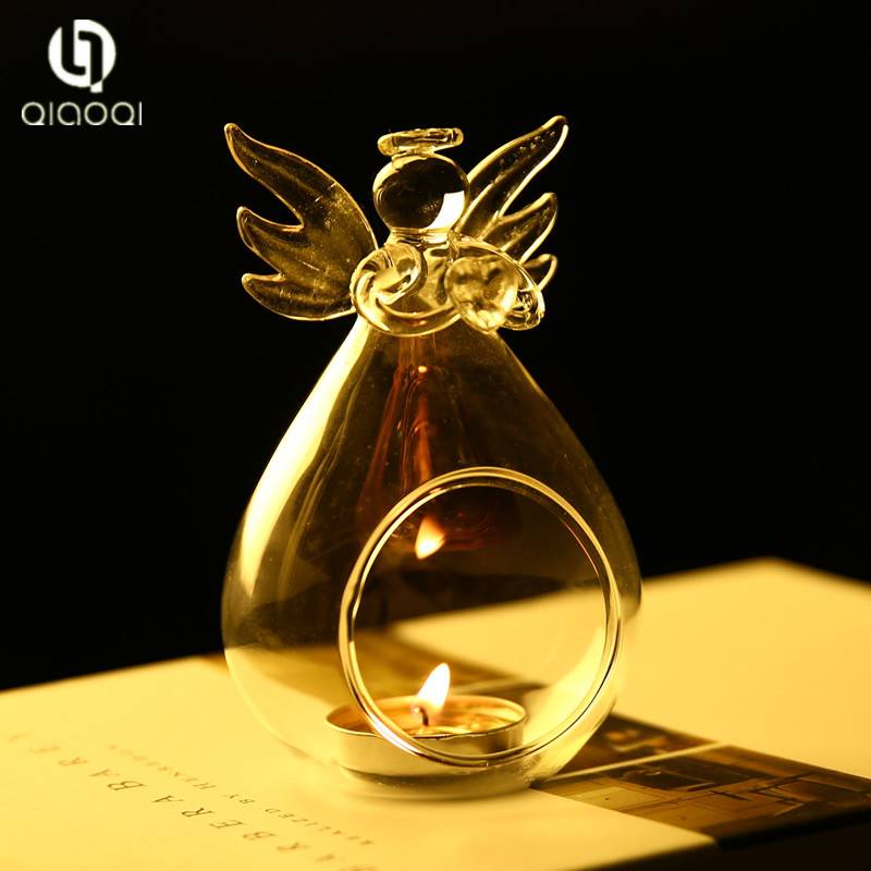 Angel Shape Glass candlestick / Handmade Unique Designed Candleholder Glass