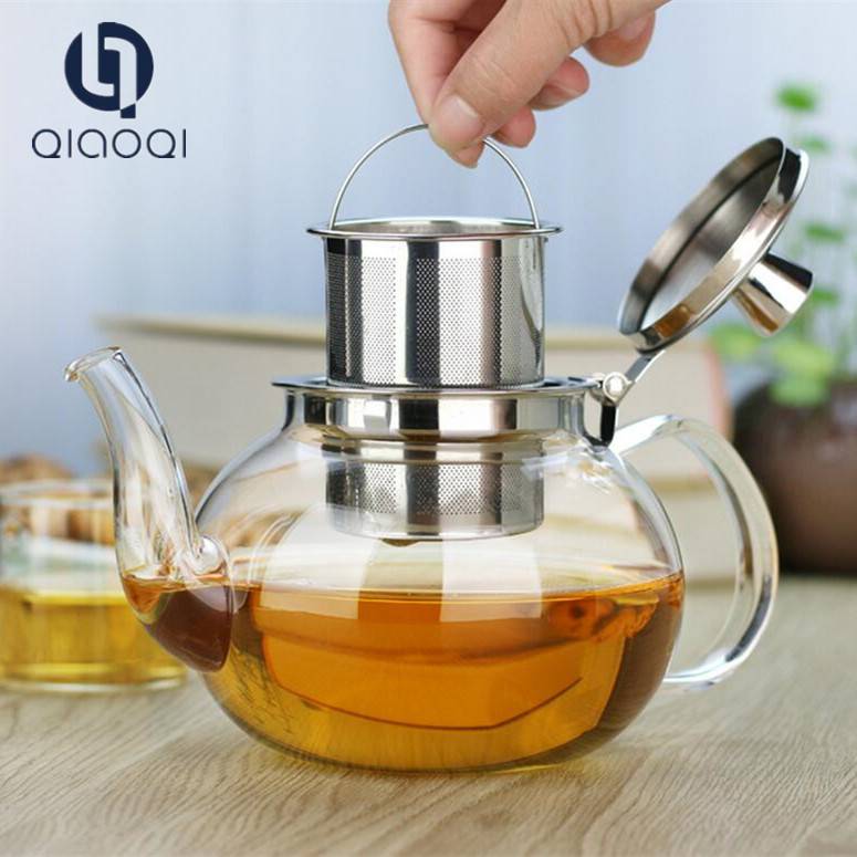 Borosilicate Glass & Stainless Steel Induction Teapot with Infuser