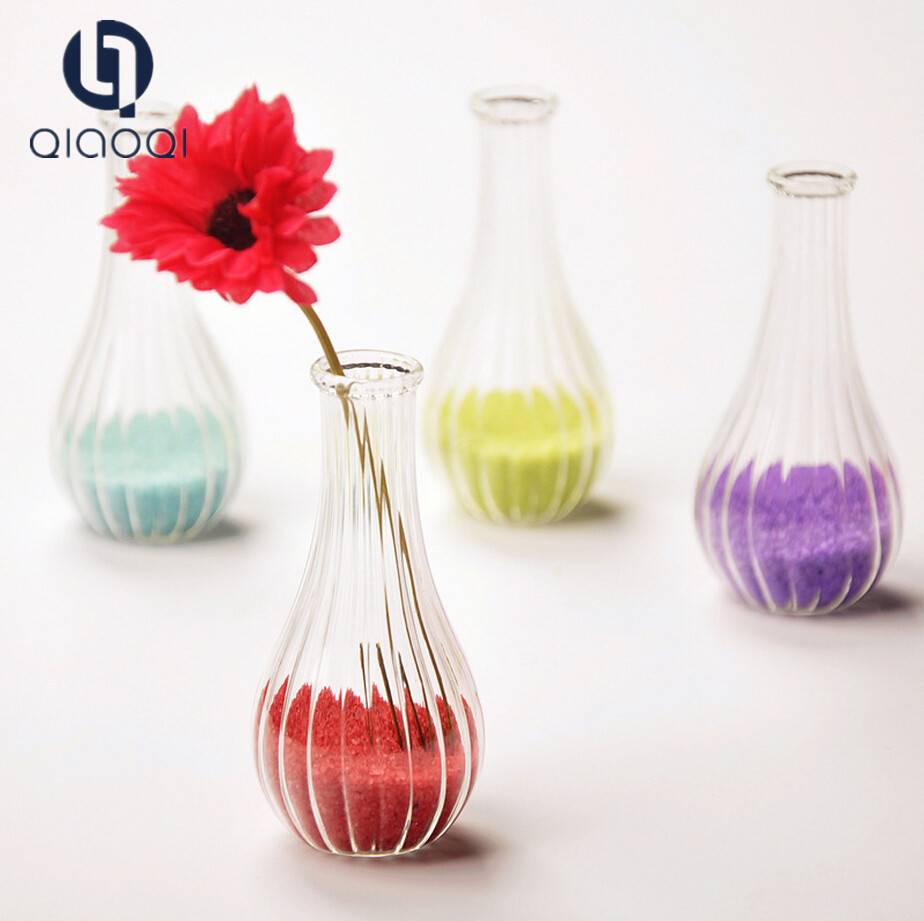Low price for Plastic Sand Timer - long neck stripe pattern glass vase with colored sand – Qiaoqi