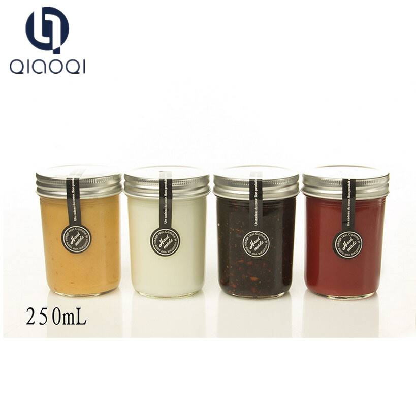 Hot selling glass honey and jam storage jar with lids