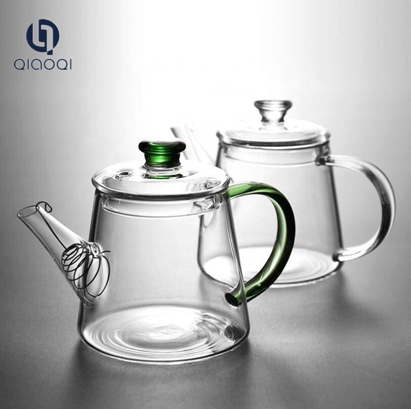 QIAOQI 250ml heat resistant glass teapot with infuser