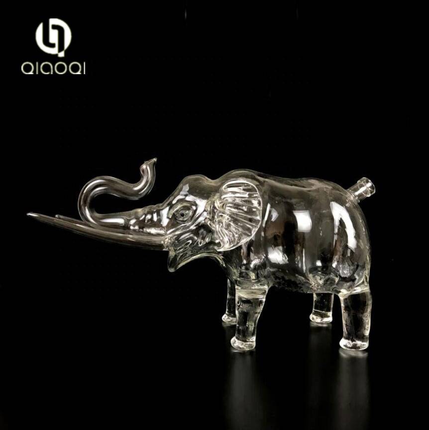 Hot New Products Glass Coffee Mugs - African elephant shape empty glass wine bottle – Qiaoqi