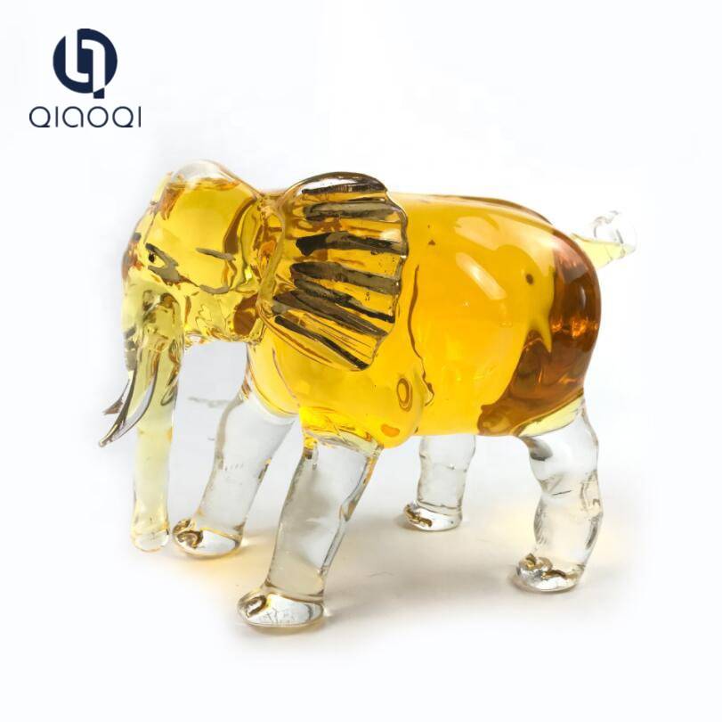 African elephant design glass wine bottle from China