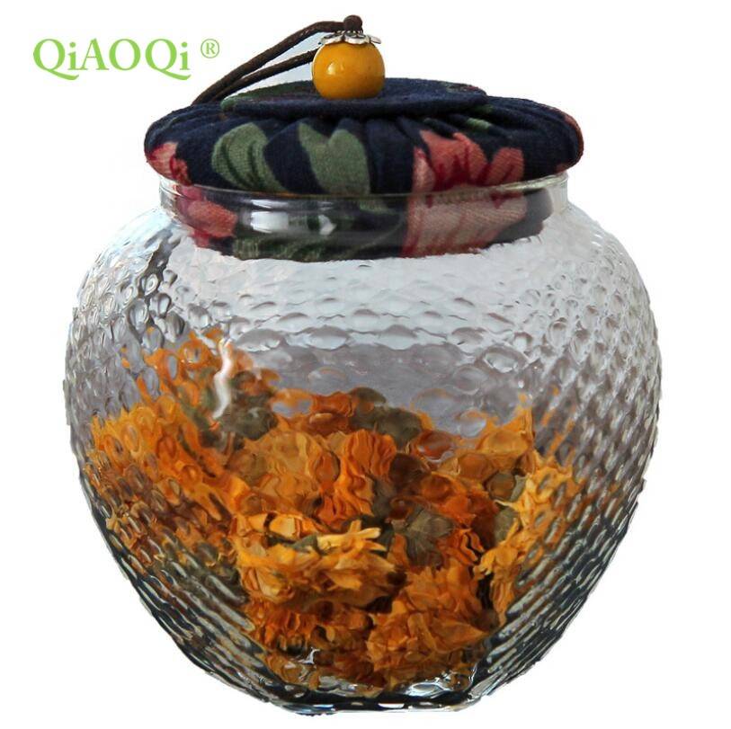 QiAOQi Hexagone glass sealed jar with cork 500ml