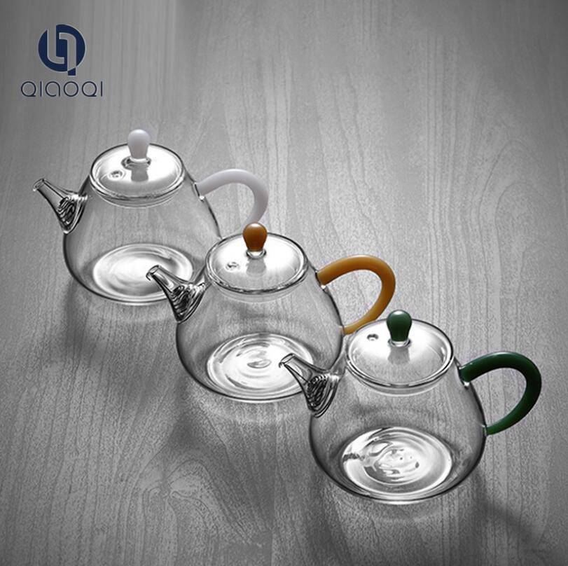 QIAOQI 200ml high borosilicate glass tea infuser teapot