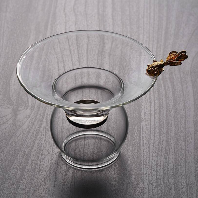 2018 High quality Double Wall Drinking Glasses - Hot sale high borosilicate clear glass tea filter  with Fish design Handle – Qiaoqi