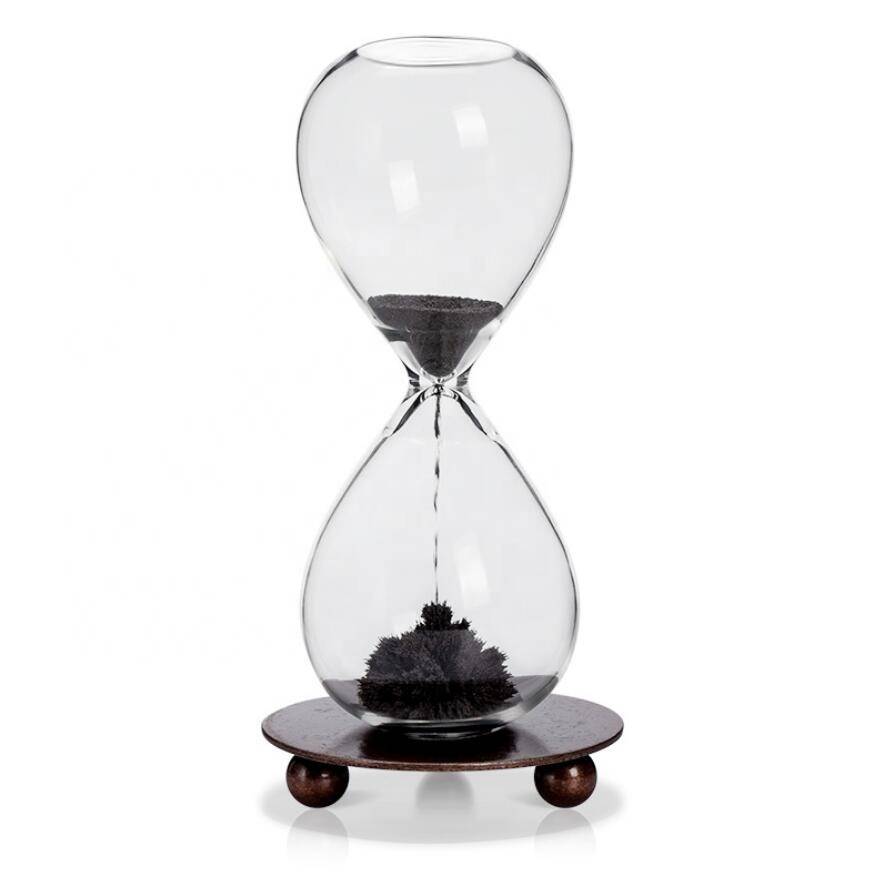 Manufacturer Wholesale Luxury unique promotional custom cheap craft souvenir gift magnetic hourglass sand timer with metal base