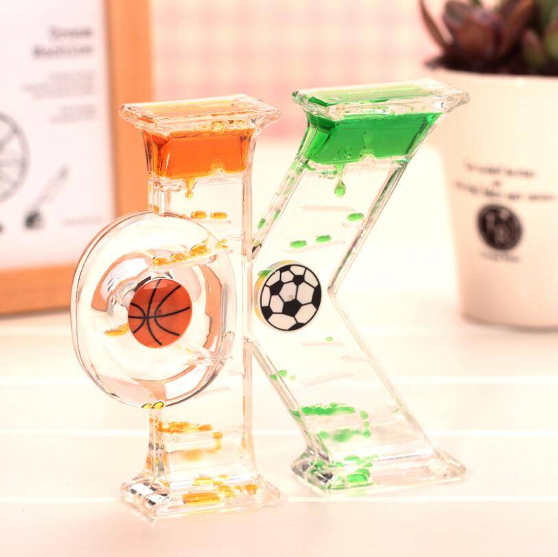 Hot sales craft gift three color shape acrylic  liquid hour glass