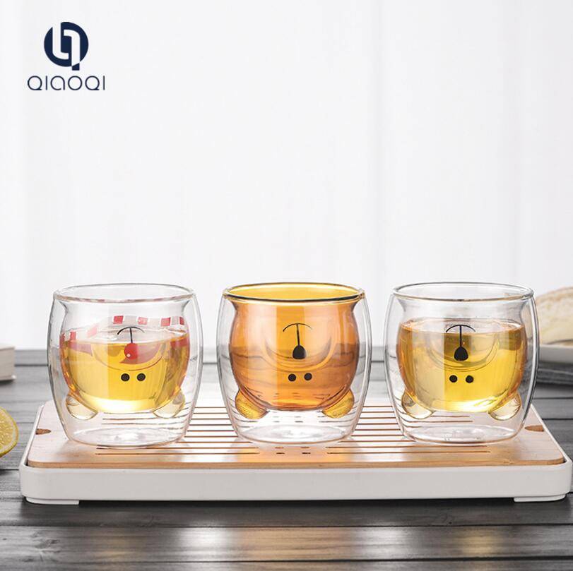 OEM Customized Hourglass Sand Timer 1 Hour - High Borosilicate Handmade Pyrex 250ml  Bear Shaped Tea Coffer Beer Double Wall Glass Cup – Qiaoqi
