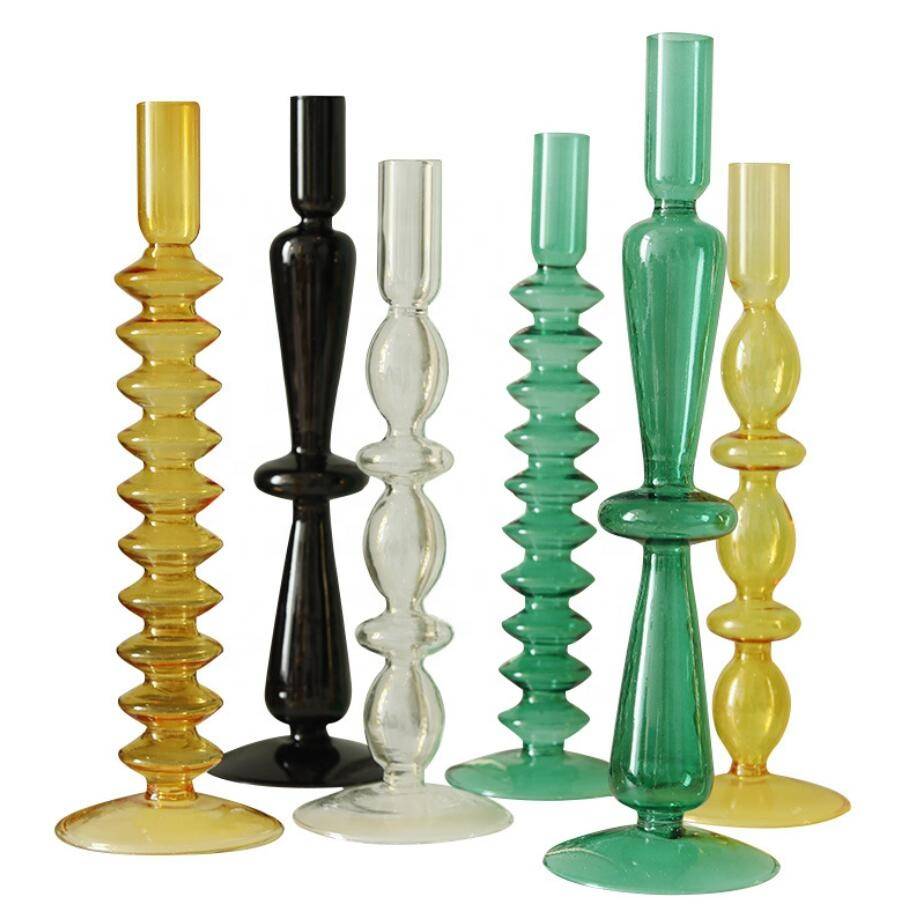 Factory direct sales high quality low price glass candlestick for party, family wedding decoration glass
