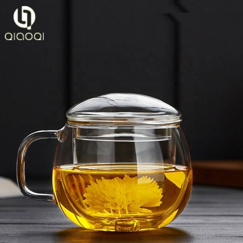 Glass high borosilicate 300ml small flower tea pot