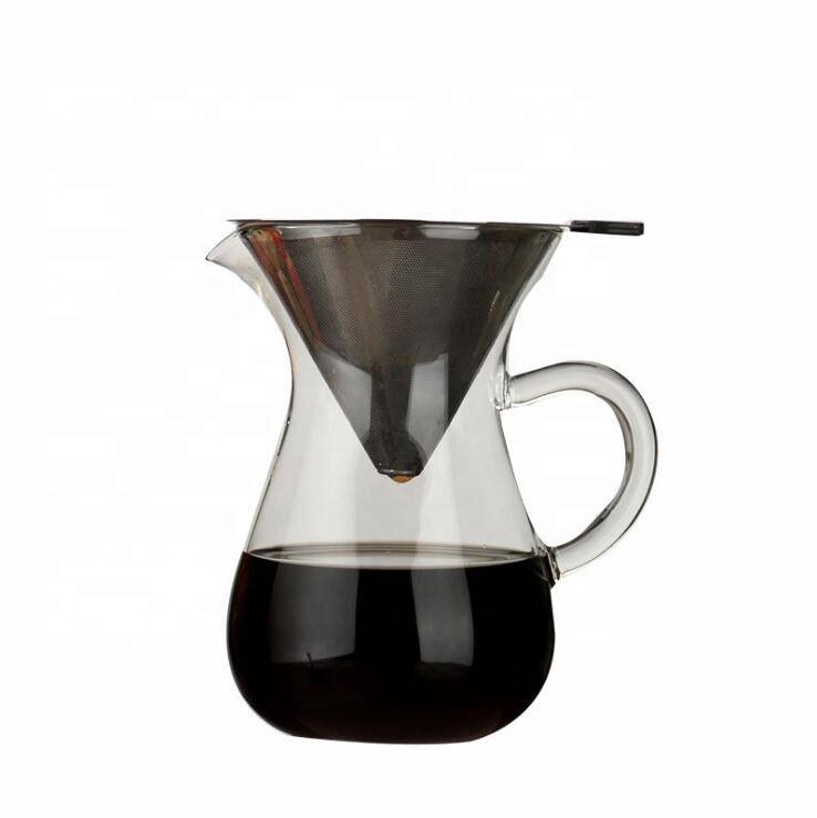Classic Borosilicate Coffee Pot 600ml Glass Coffee Maker Pour Over Coffee Teapot