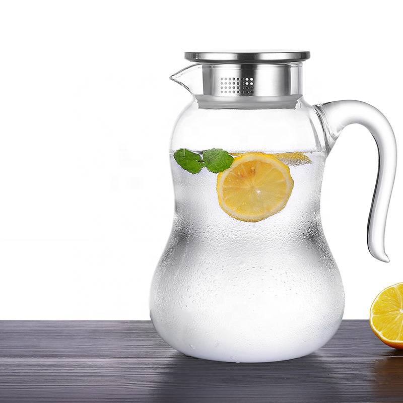 Heat-Resistant Transparent Glass Water Jug With Handle/Coffee/Tea/Glass Pot