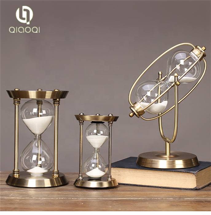 Metal antique  one hour sand timer  custom hourglass