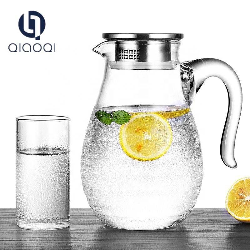 popular 1.8L glass water jug pot with lid handmade glassware