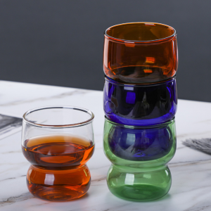 China Manufacturer Sell Colored drinking single wall glass cup coffee mugs