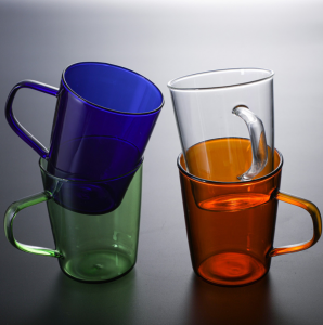 China Manufacturer Sell Colored drinking single wall glass cup coffee mugs