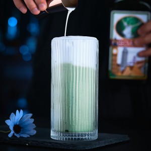 Japanese vertical stripe glass household juice cup