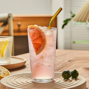 Japanese-style vertical pattern glass colin cocktail cup striped juice mug household water cup