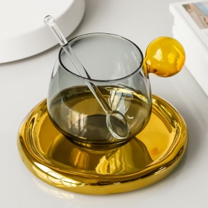 Designer niche high-looking light luxury latte coffee cup and saucer set high-end exquisite British afternoon tea tea set