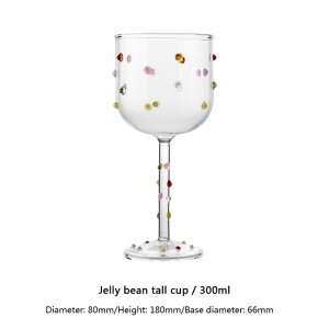 Internet celebrity ins style creative colorful jelly beans high-value wine glass goblet red wine cup glass foreign wine cup