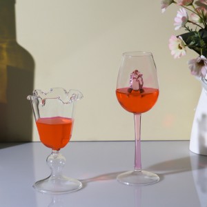 European creative goblet high borosilicate glass Valentine’s Day romantic red wine glass crystal champagne glass high-end