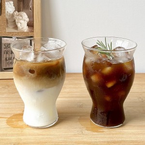 Niche retro high temperature resistant glass ice coffee cup large capacity soda sparkling water cup drink milk cup