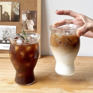 Niche retro high temperature resistant glass ice coffee cup large capacity soda sparkling water cup drink milk cup