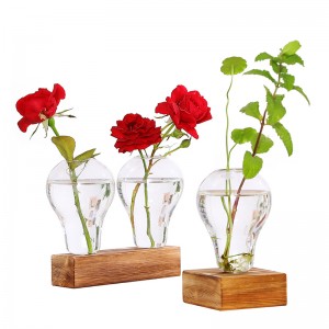 Original European glass transparent vase plant green flower arranger Creative office home decoration pieces