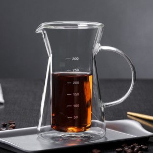 Wholesale glass hand brew coffee pot set double layer glass coffee pot home daily use coffee pot