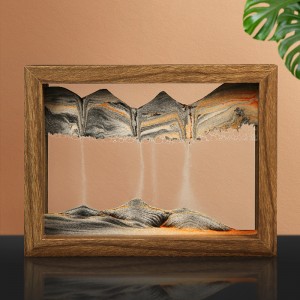 Creative sand painting wooden frame hourglass decorative ornaments home decompression office desktop holiday Christmas gift