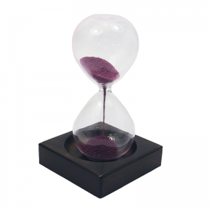 Colored sand 90/60 seconds with wooden base creative iron powder magnetic magnet hourglass