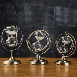 Hot Sale Rotating 15/30 Minutes Hourglass,Metal Hour Glass Sand Timer for Vintage Home Decor Wedding Gift