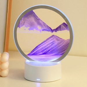 Romantic aesthetic gift bedside LED table lamp creative quicksand painting night light home desktop ornaments atmosphere night light