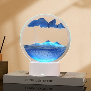 Romantic aesthetic gift bedside LED table lamp creative quicksand painting night light home desktop ornaments atmosphere night light