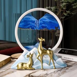 Fawn Quicksand Painting Ornament Creative Art Hourglass Home Living Room Decorations