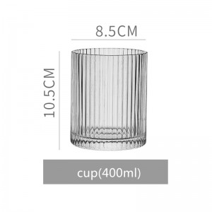 Japanese vertical striped glass household juice cup coffee mug cocktail ice beer whiskey cups